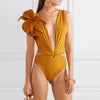 Yellow Flower Embellished Swimsuit