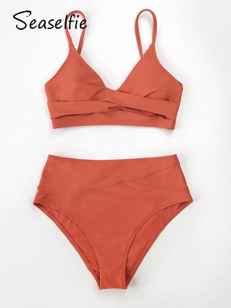 Sexy Twist Tank High-Waist Bikini Set