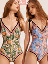 One Piece High Cut Swimwear