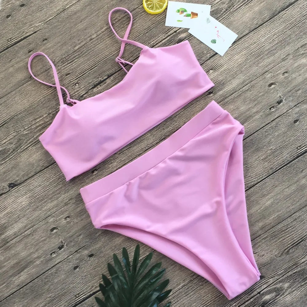 Push Up Bikini High Waist Two Piece Swimsuit